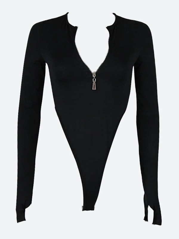Zip Up High Leg Bodysuit