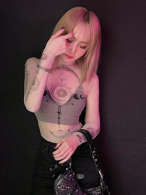 Zodiac Graphic Mesh Top