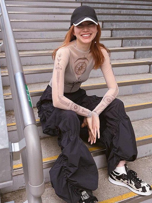 Zodiac Graphic Mesh Top